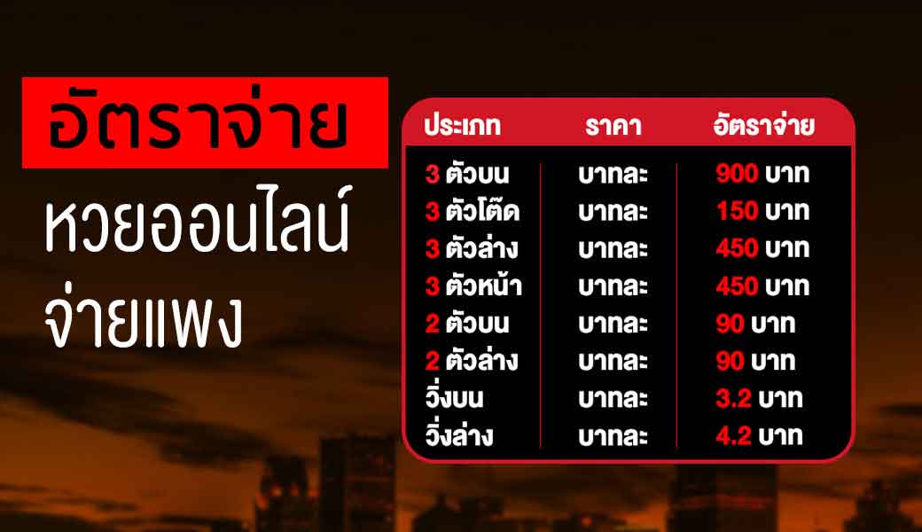 อัตราการจ่ายหวยใต้ดินออนไลน์